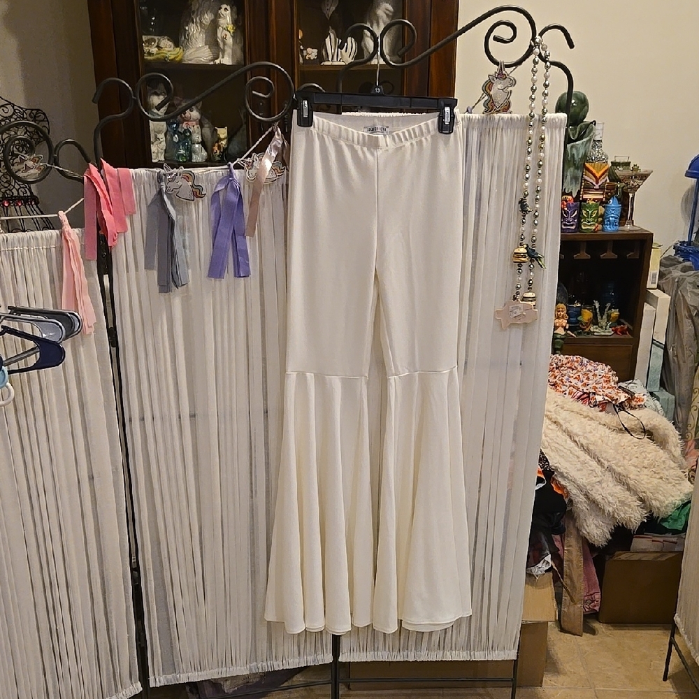Elegant Cream Flared Pants